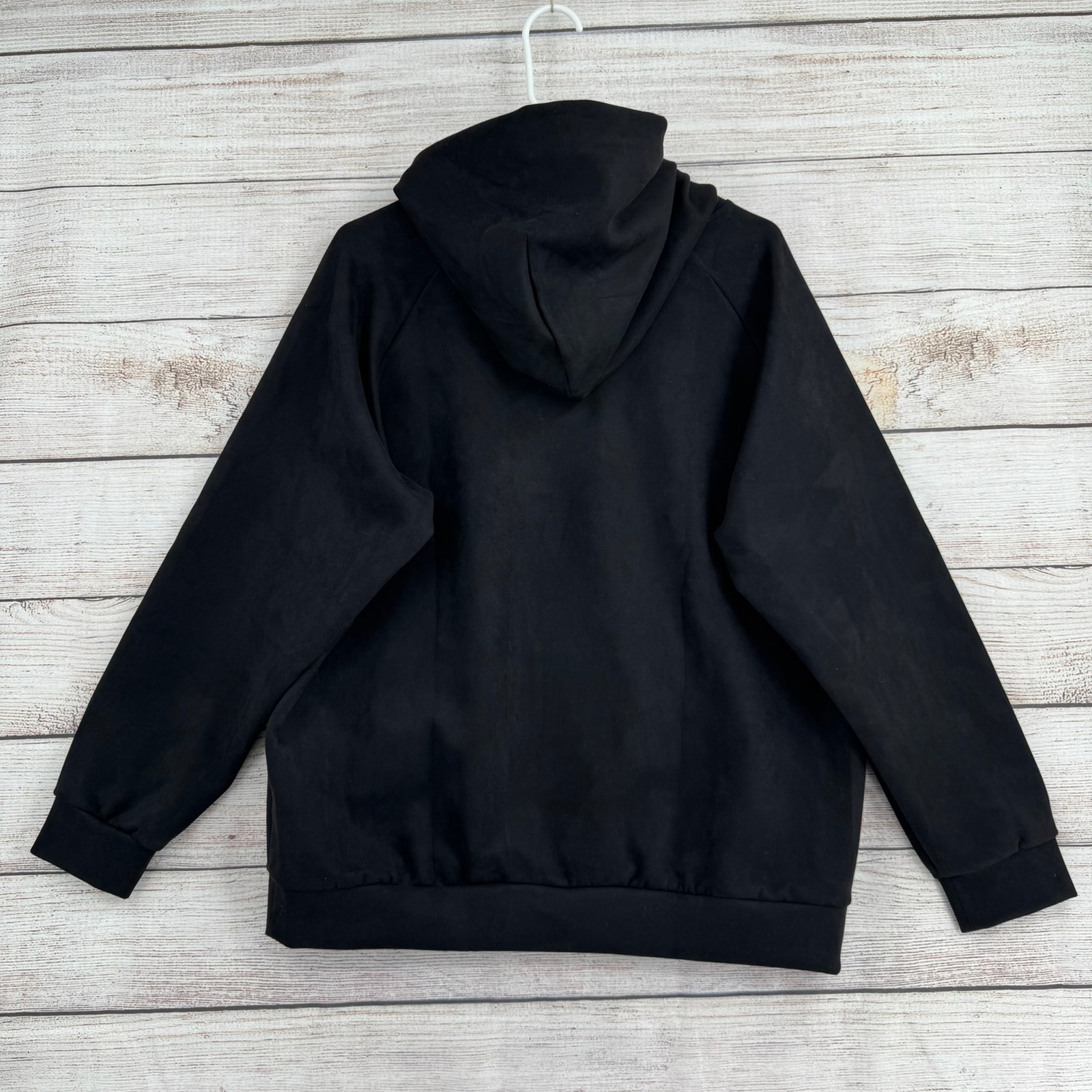 Son Of The Cheese Perrotin Faux Suede Hoodie Sweatshirt Adult Large Black — image 2 of 8